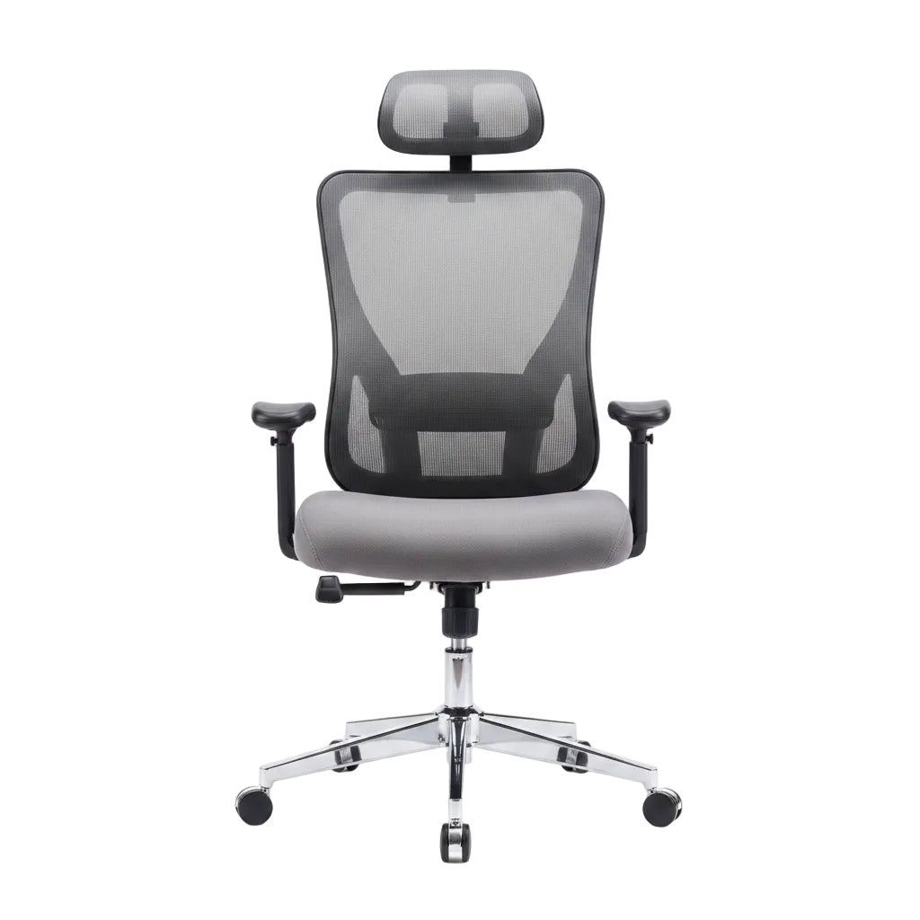 Ergonomic office chair with adjustable features in a home office setting