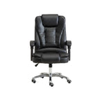 Black office chair with massage points in a home office setting