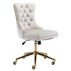 Beige office chair with gold accents on a white background